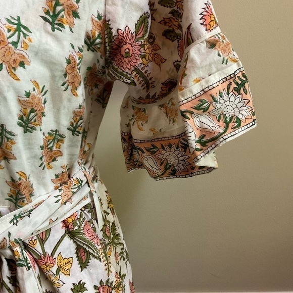 Sue Sartor Cottagecore Hamilton Kaftan Floral Sherbet Triple Tiered Dress Size S - Picture 3 of 10